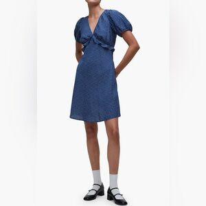 Polka Dot Puff Sleeve Mini Dress